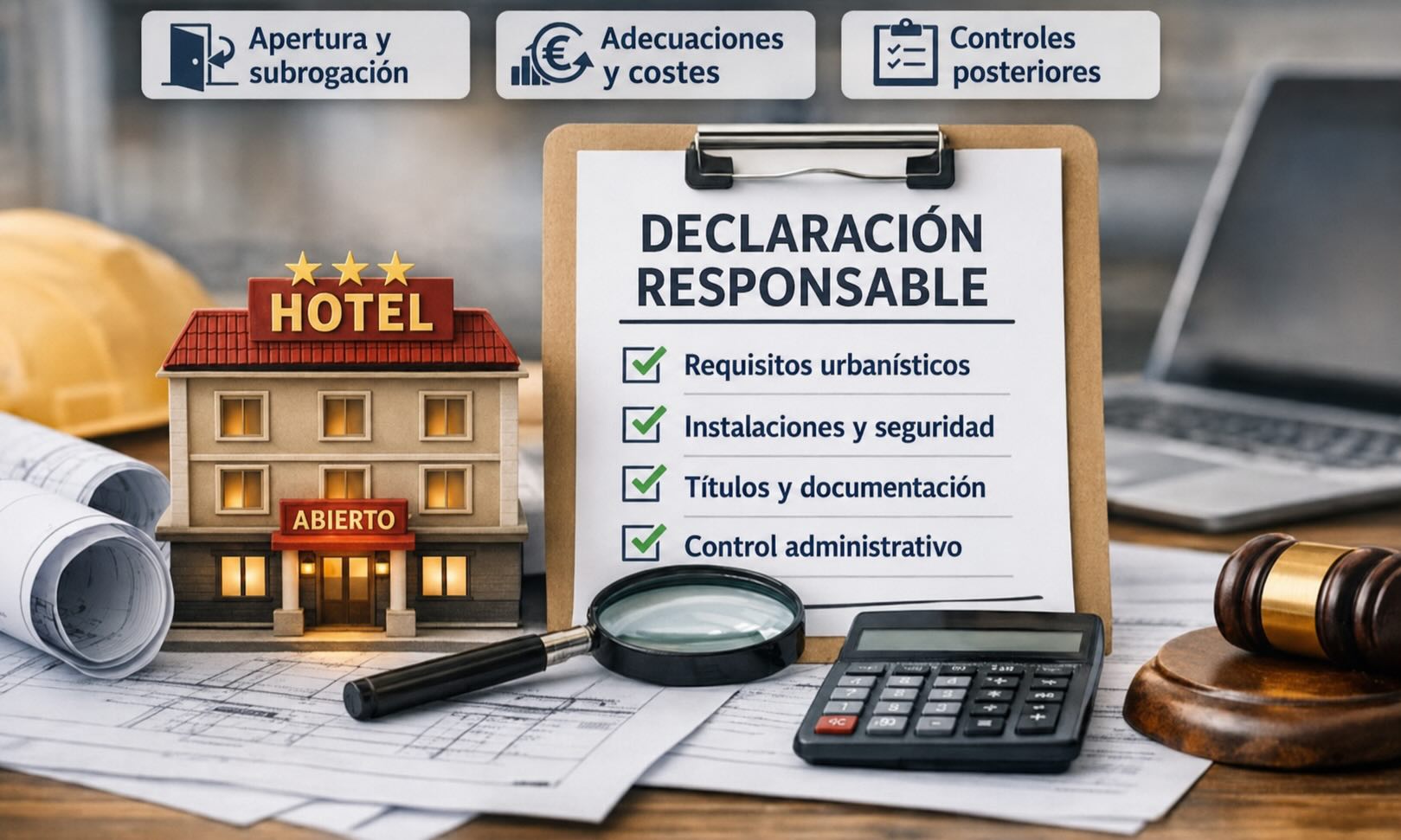 declaración responsable abrir o subrogarse en un hotel