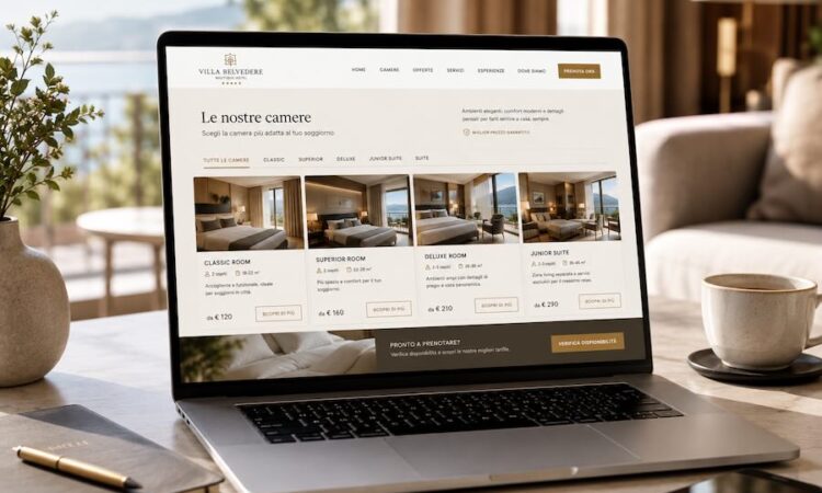 progettare pagina camere sito hotel