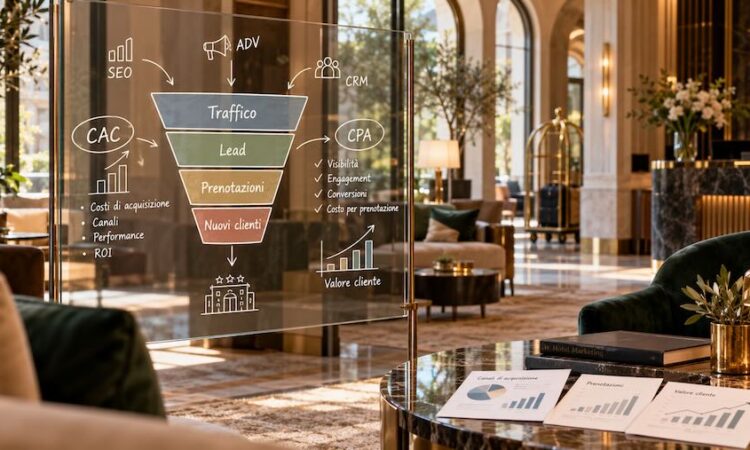 costo acquisizione cliente hotel cac canali performance